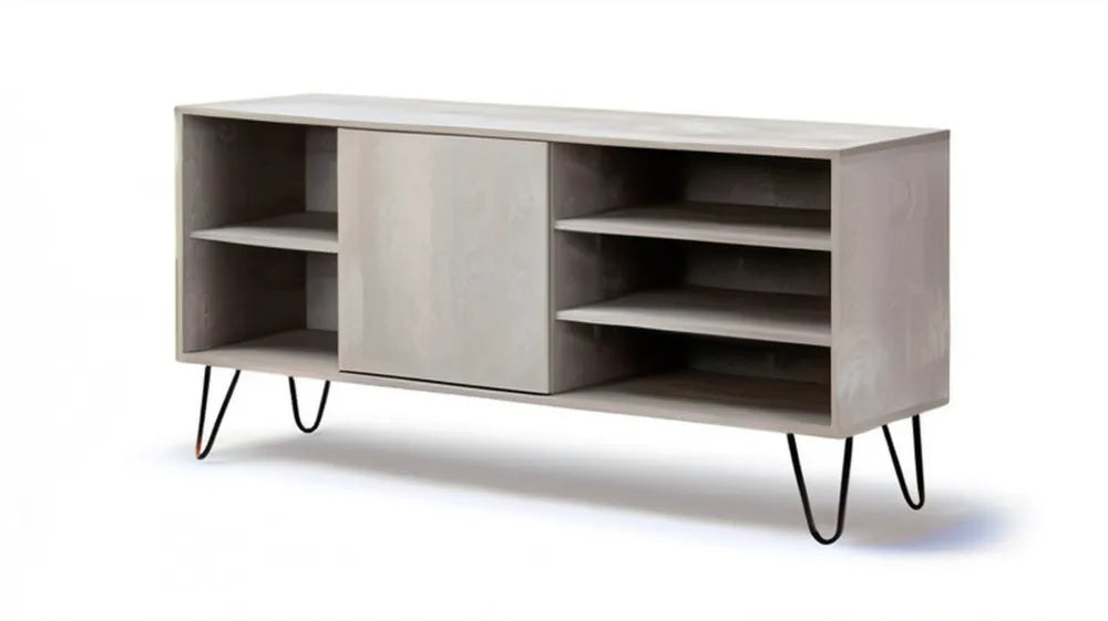 Szara szafka na buty z drzwiami przesuwnymi, 120 x 35 x 55 cm