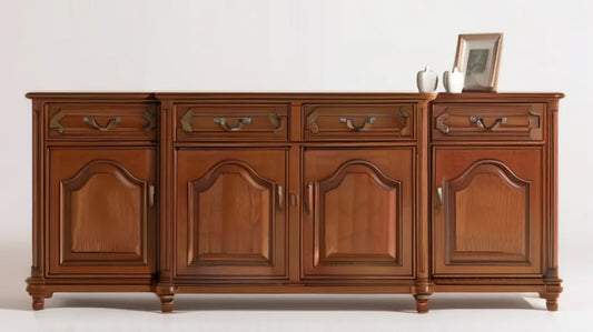 Klasyczny kredens z MDF w kolorze orzechowym, 220 × 45 × 90 cm
