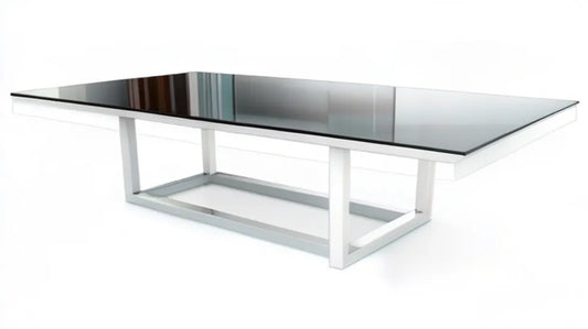 Biały prostokątny stolik kawowy z czarnym blatem szklanym 160 x 90 x 45 cm