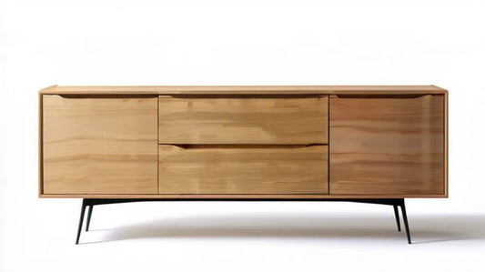 Kredens z litego drewna bukowego, naturalny buk/czarny, 180 x 45 x 80 cm