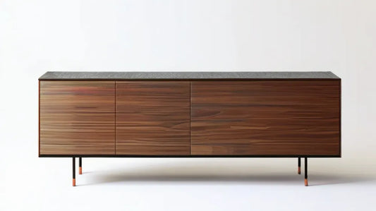 Kredens z forniru orzechowego brązowo-czarny 180 x 45 x 75 cm